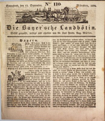 Bayerische Landbötin Samstag 13. September 1834