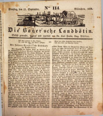 Bayerische Landbötin Dienstag 23. September 1834