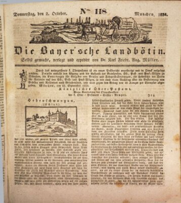 Bayerische Landbötin Dienstag 2. September 1834