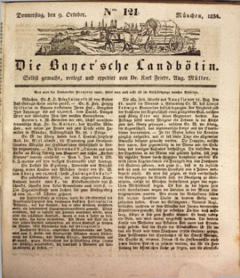 Bayerische Landbötin Donnerstag 9. Oktober 1834