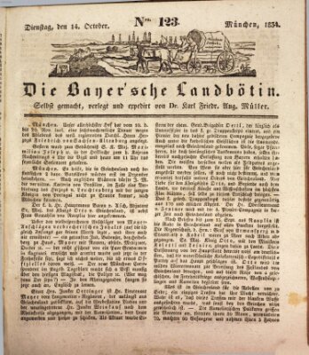 Bayerische Landbötin Dienstag 14. Oktober 1834