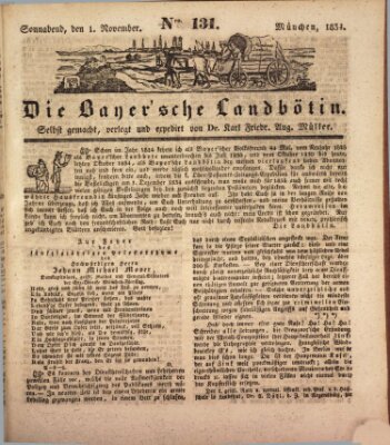 Bayerische Landbötin Samstag 1. November 1834