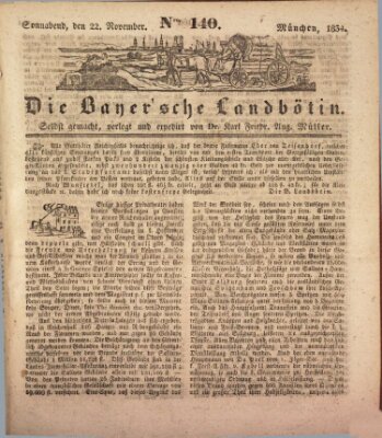 Bayerische Landbötin Samstag 22. November 1834