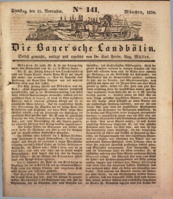 Bayerische Landbötin Dienstag 25. November 1834