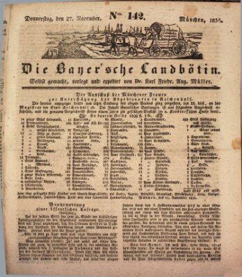 Bayerische Landbötin Donnerstag 27. November 1834