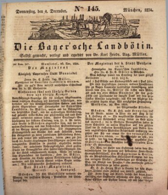 Bayerische Landbötin Donnerstag 4. Dezember 1834