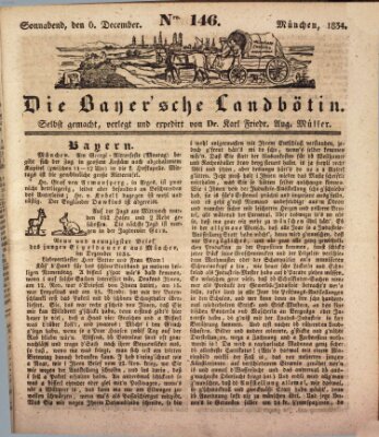 Bayerische Landbötin Samstag 6. Dezember 1834