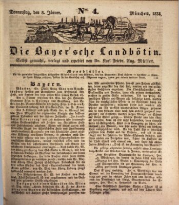 Bayerische Landbötin Donnerstag 8. Januar 1835