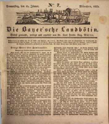 Bayerische Landbötin Donnerstag 15. Januar 1835