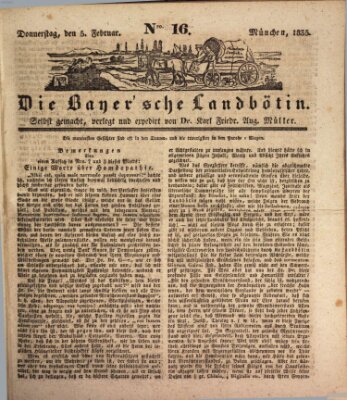 Bayerische Landbötin Donnerstag 5. Februar 1835