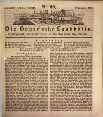 Bayerische Landbötin Samstag 14. Februar 1835