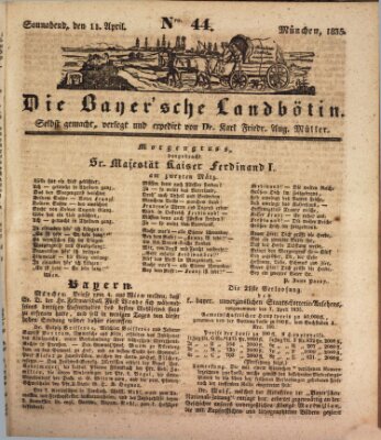 Bayerische Landbötin Samstag 11. April 1835