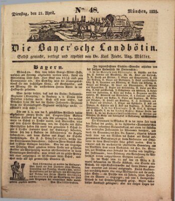 Bayerische Landbötin Dienstag 21. April 1835