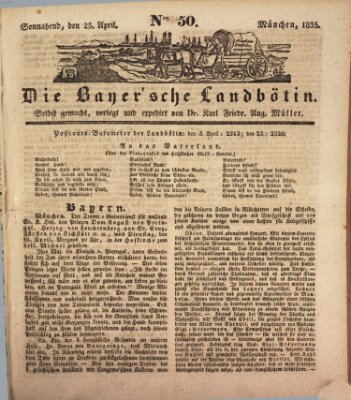 Bayerische Landbötin Samstag 25. April 1835