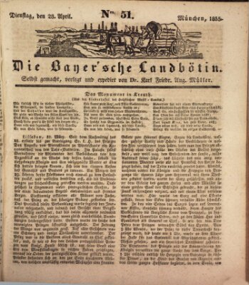 Bayerische Landbötin Dienstag 28. April 1835