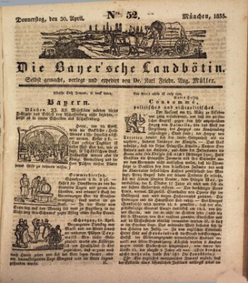 Bayerische Landbötin Donnerstag 30. April 1835