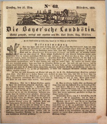 Bayerische Landbötin Dienstag 26. Mai 1835