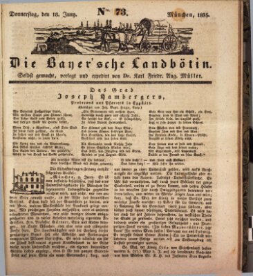 Bayerische Landbötin Donnerstag 18. Juni 1835