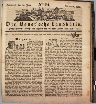 Bayerische Landbötin Samstag 20. Juni 1835