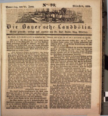 Bayerische Landbötin Donnerstag 25. Juni 1835