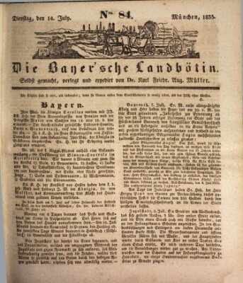 Bayerische Landbötin Dienstag 14. Juli 1835