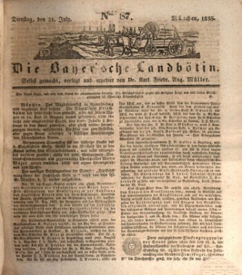 Bayerische Landbötin Dienstag 21. Juli 1835