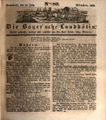 Bayerische Landbötin Samstag 25. Juli 1835