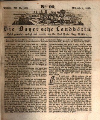 Bayerische Landbötin Dienstag 28. Juli 1835