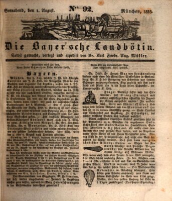 Bayerische Landbötin Samstag 1. August 1835