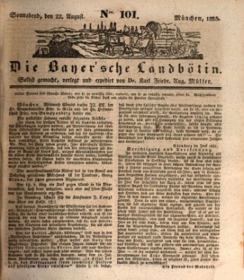 Bayerische Landbötin Samstag 22. August 1835