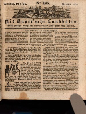 Bayerische Landbötin Donnerstag 3. Dezember 1835