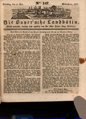 Bayerische Landbötin Dienstag 8. Dezember 1835