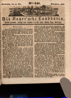 Bayerische Landbötin Donnerstag 10. Dezember 1835