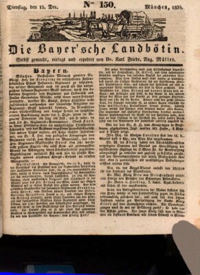 Bayerische Landbötin Dienstag 15. Dezember 1835