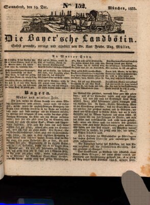 Bayerische Landbötin Samstag 19. Dezember 1835