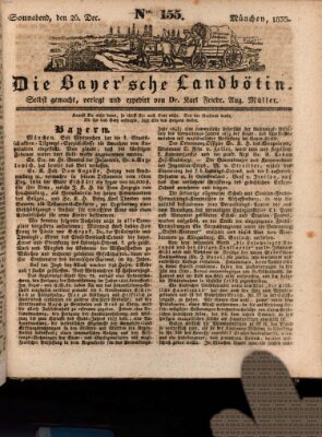 Bayerische Landbötin Samstag 26. Dezember 1835