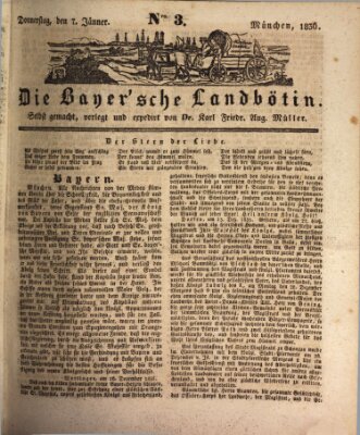 Bayerische Landbötin Donnerstag 7. Januar 1836