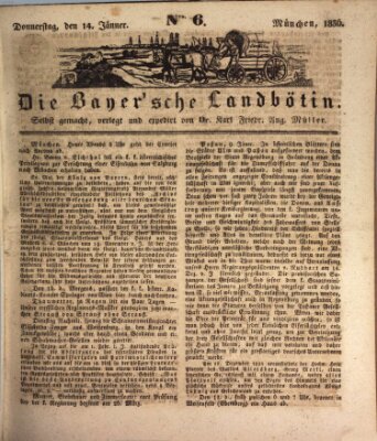 Bayerische Landbötin Donnerstag 14. Januar 1836