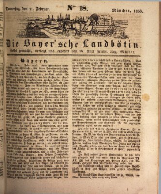 Bayerische Landbötin Donnerstag 11. Februar 1836