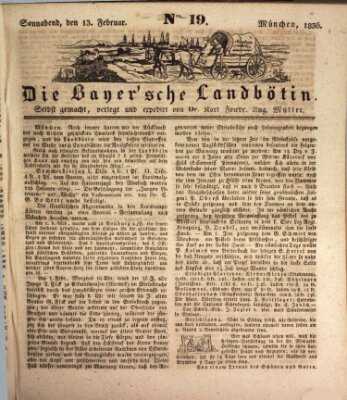 Bayerische Landbötin Samstag 13. Februar 1836