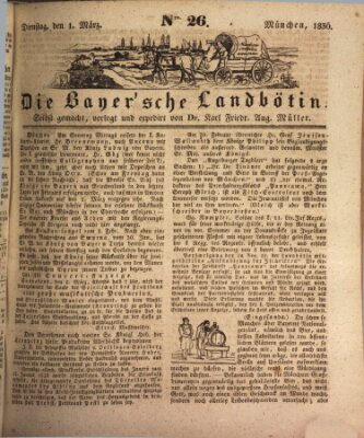 Bayerische Landbötin Dienstag 1. März 1836