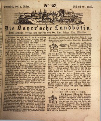 Bayerische Landbötin Donnerstag 3. März 1836