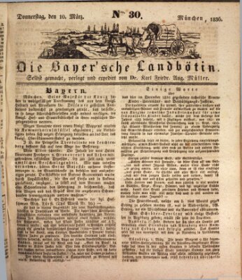 Bayerische Landbötin Donnerstag 10. März 1836
