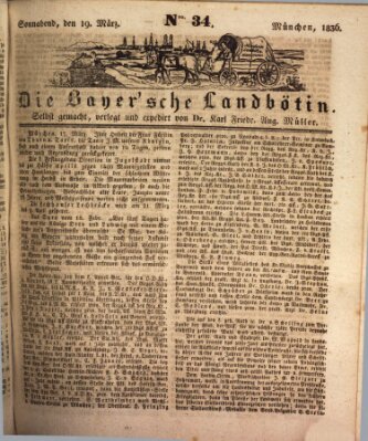 Bayerische Landbötin Samstag 19. März 1836