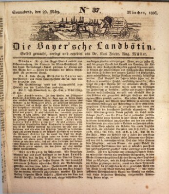 Bayerische Landbötin Samstag 26. März 1836