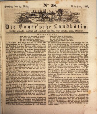 Bayerische Landbötin Dienstag 29. März 1836