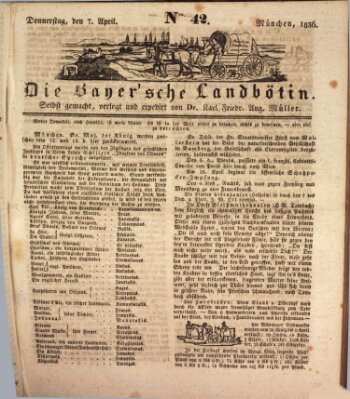 Bayerische Landbötin Donnerstag 7. April 1836