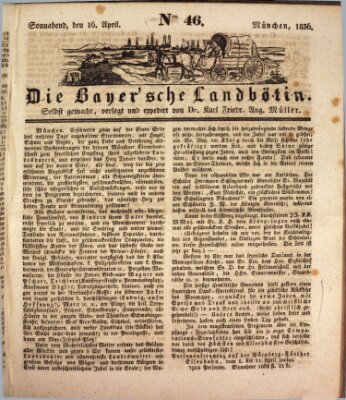 Bayerische Landbötin Samstag 16. April 1836