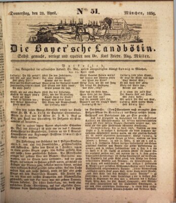 Bayerische Landbötin Donnerstag 28. April 1836