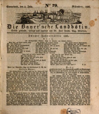 Bayerische Landbötin Samstag 2. Juli 1836